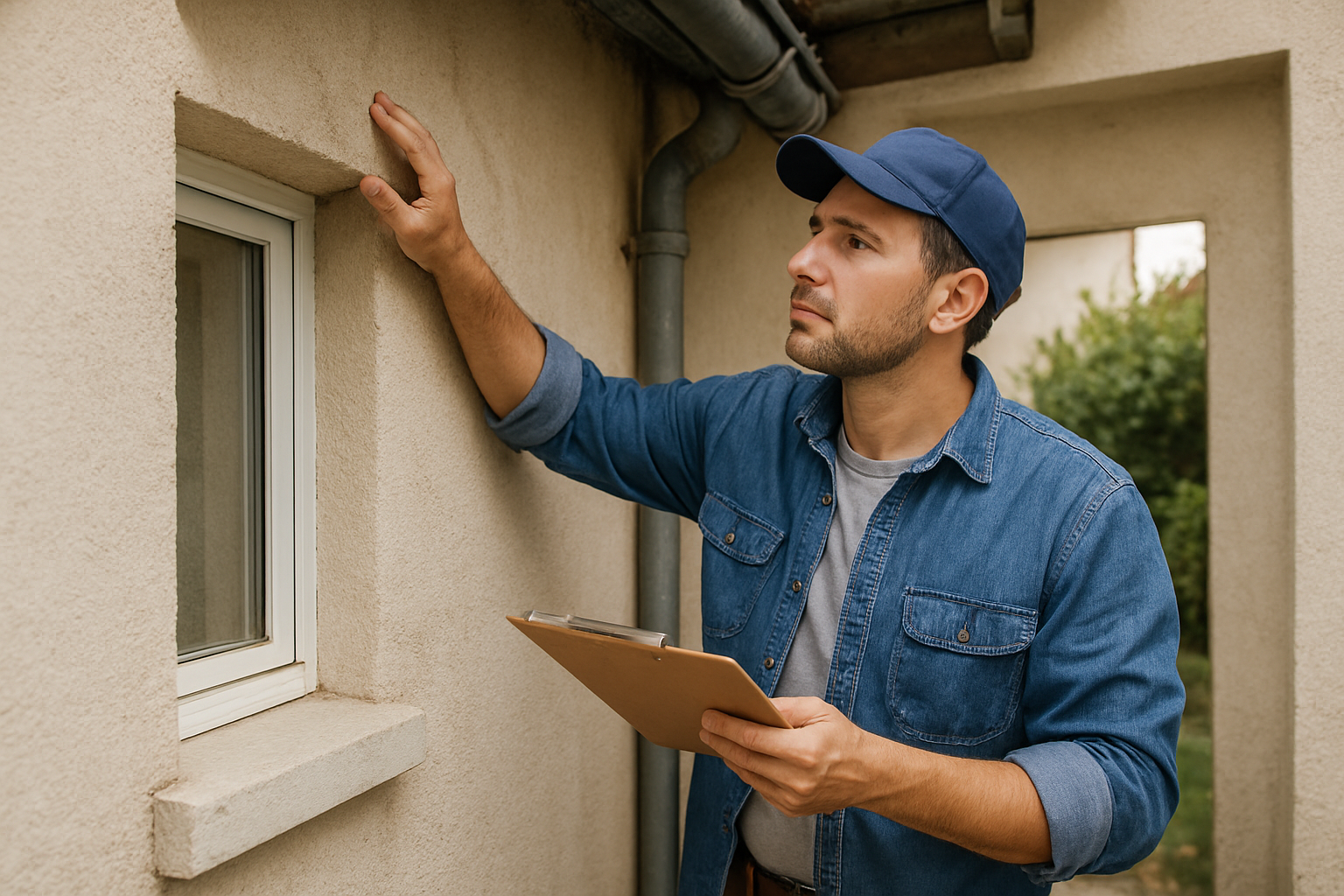 Hombre que le da mantenimiento a su casa y realiza revisiones para evita fugas y humedad