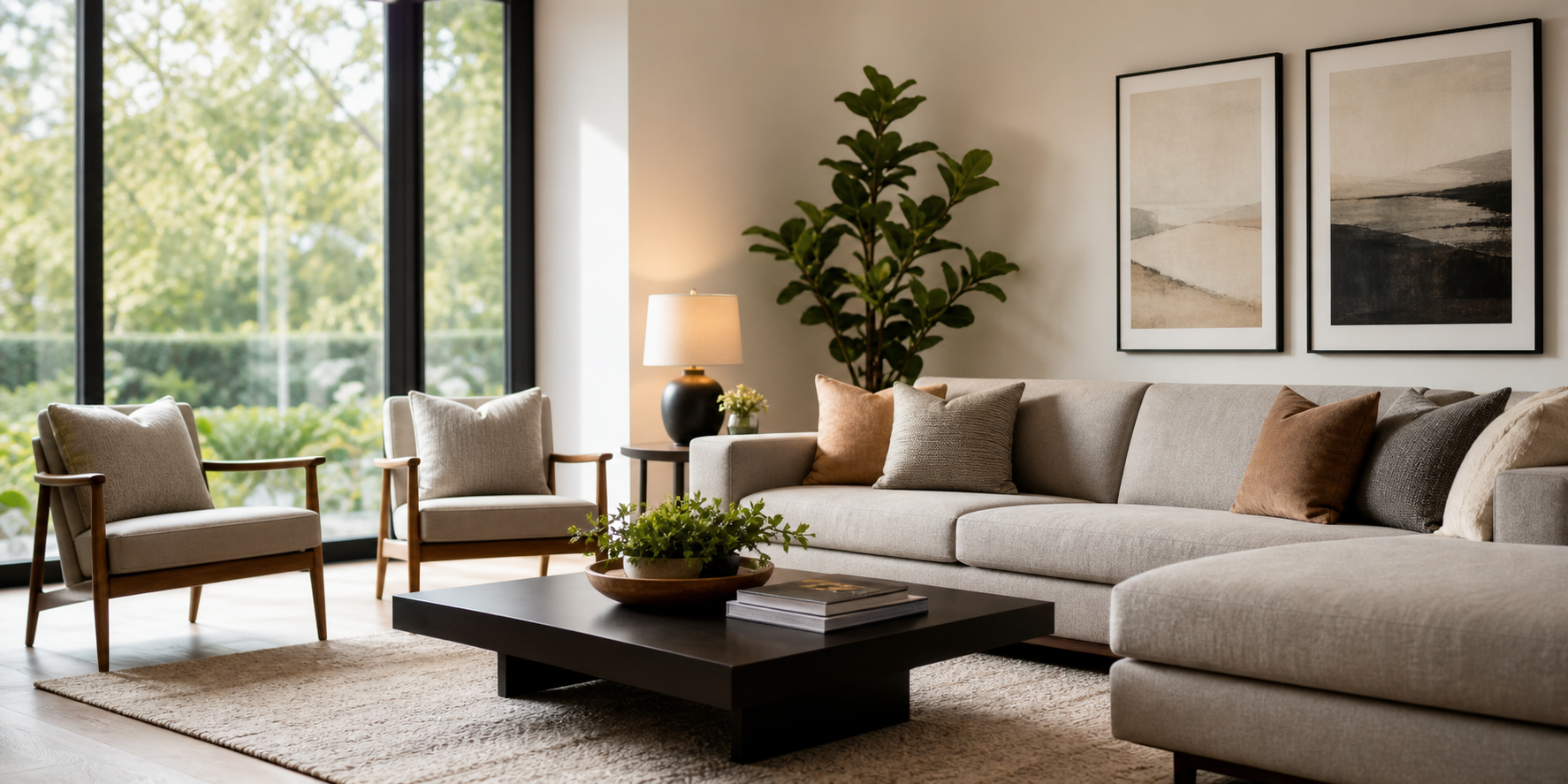 Modern Living Room with Natural Light and Minimalist Decor
