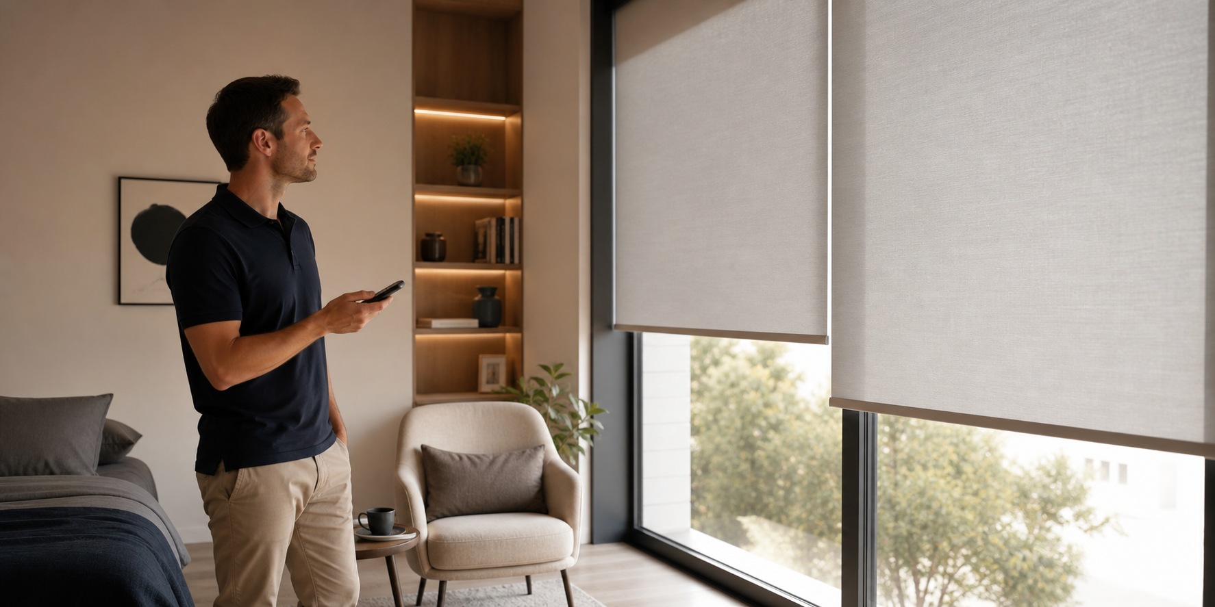 Smart Home Automation in Minimalist Modern Living Room