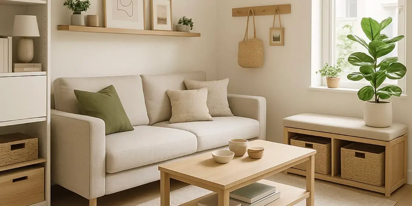 Fotografía de una sala moderna y bien iluminada