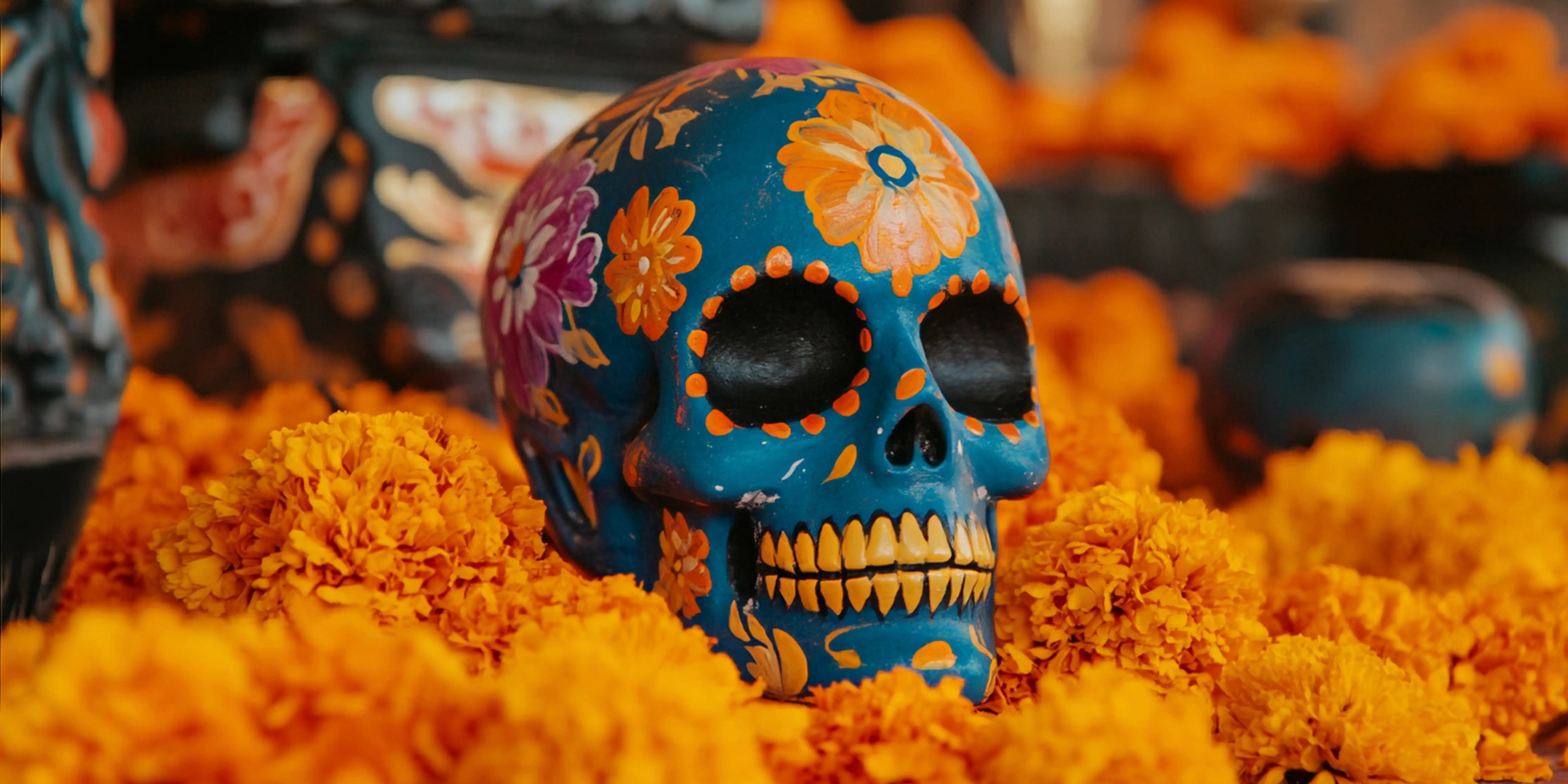 Altar día de muertos. Día de muertos o halloween