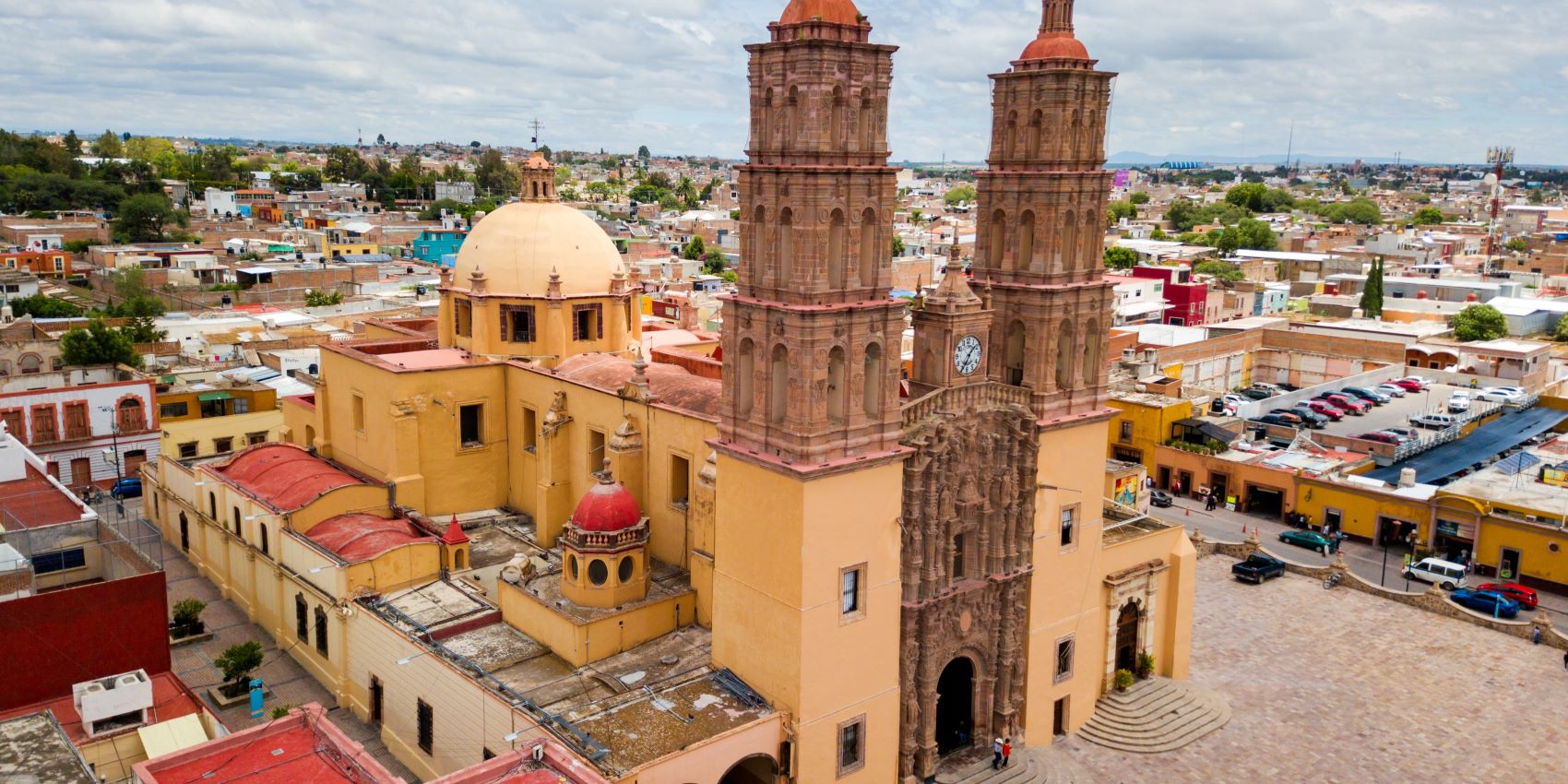 Vista aérea de Dolores Hidalgo en México. Vista panorámica.